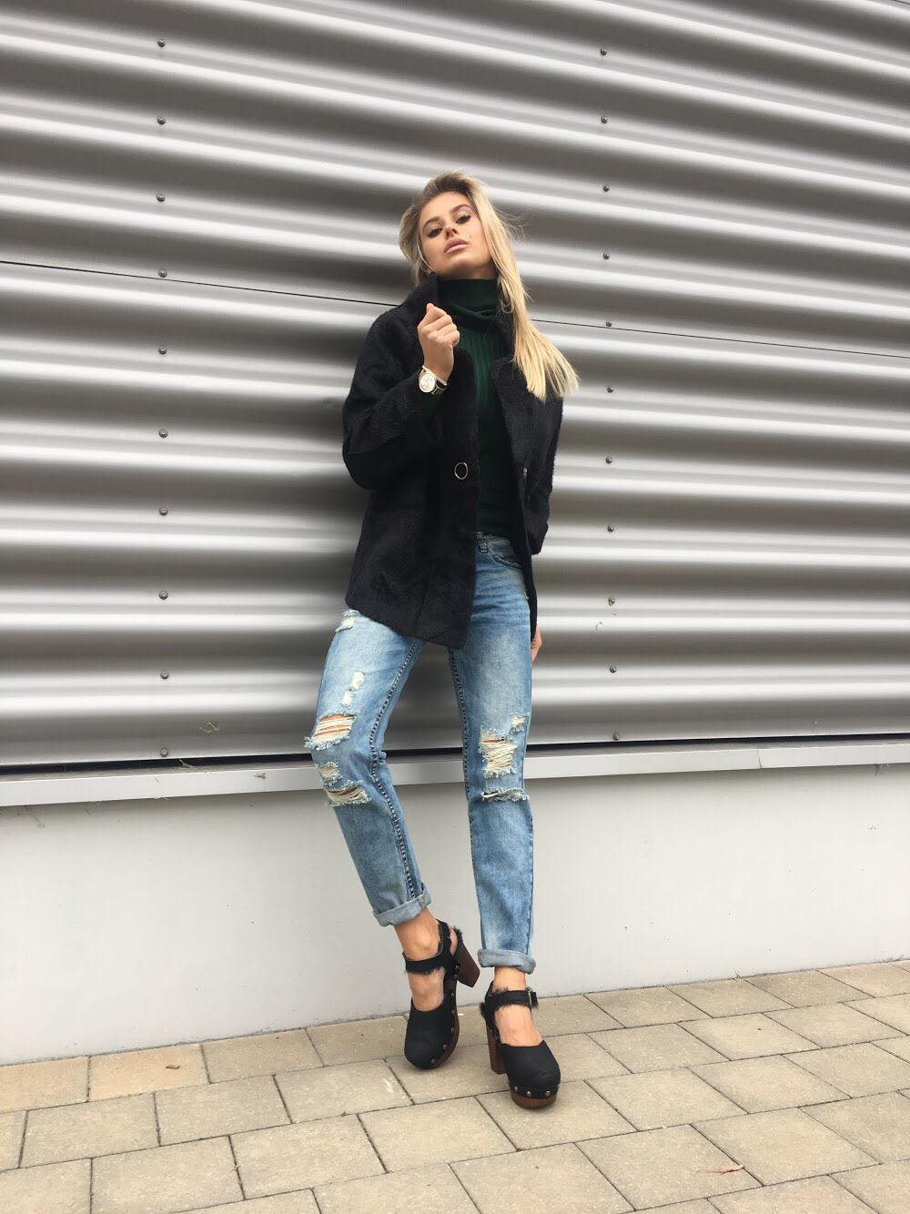 golf zielony jeans